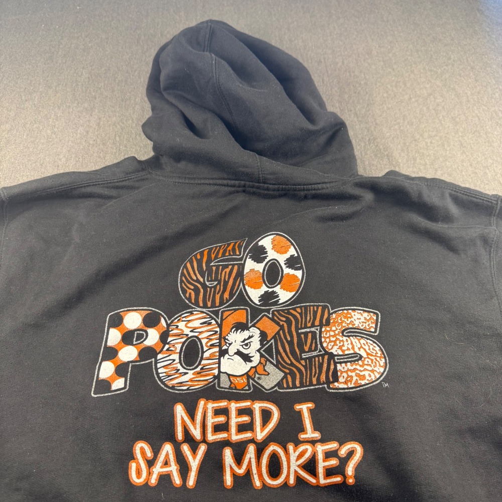 oklahoma State University OSU Cowboys Go Pokes Black Dodger Hoodie Large